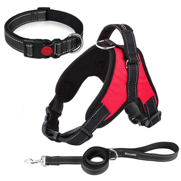 MerryBIY Adjustable Dog Harness with  & Collars, Leashes with Locking devices