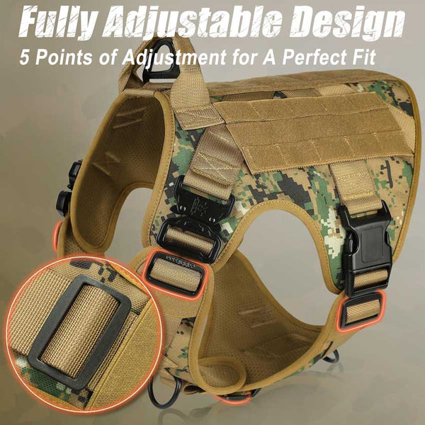 Brown-Camo-Tactical-Dog-Harness