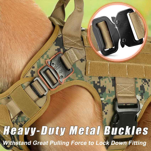 Brown-Camo-Tactical-Dog-Harness