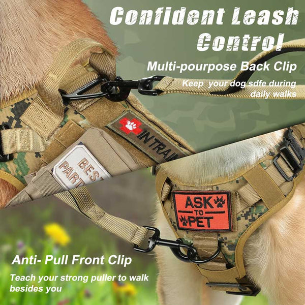 Brown-Camo-Tactical-Dog-Harness