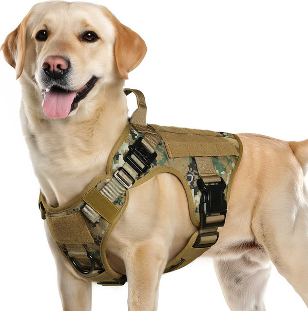 Brown-Camo-Tactical-Dog-Harness