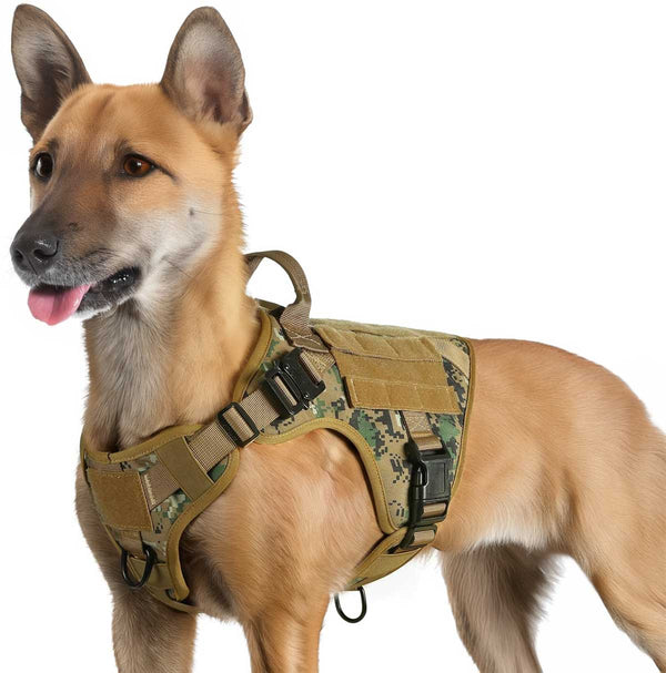 Brown-Camo-Tactical-Dog-Harness