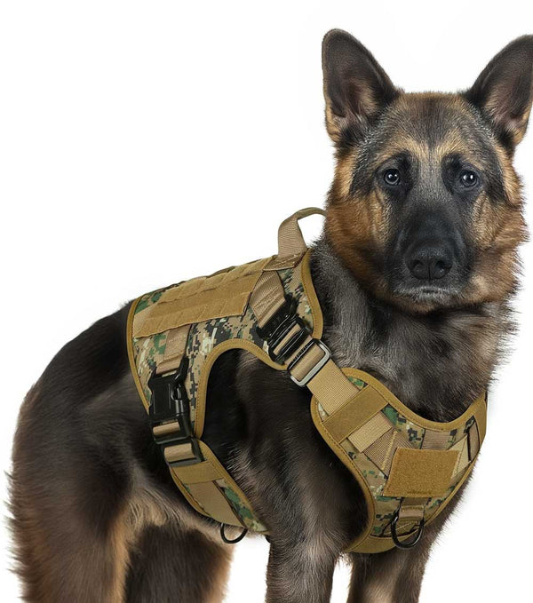 Brown-Camo-Tactical-Dog-Harness