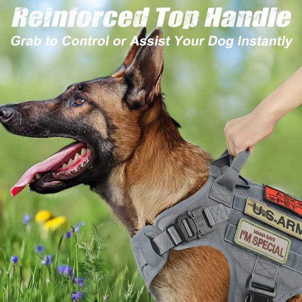 Grey-Tactical-Dog-Harness