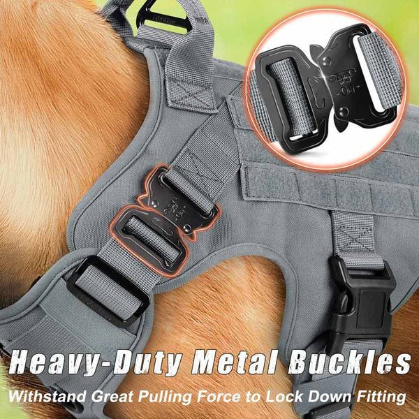 Grey-Tactical-Dog-Harness