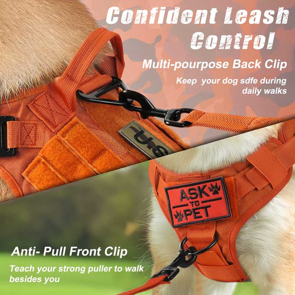 Orange-Tactical-Dog-Harness