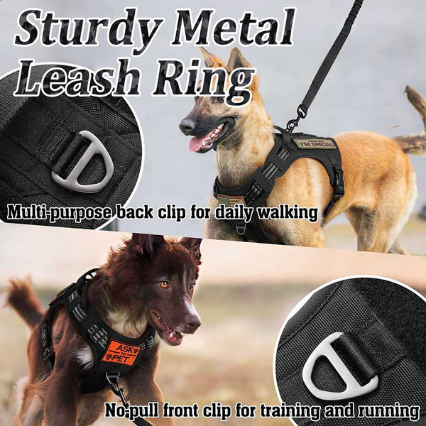 Black Tactical Dog Harness