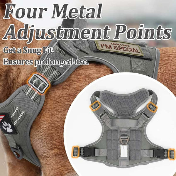Grey Tactical Dog Harness