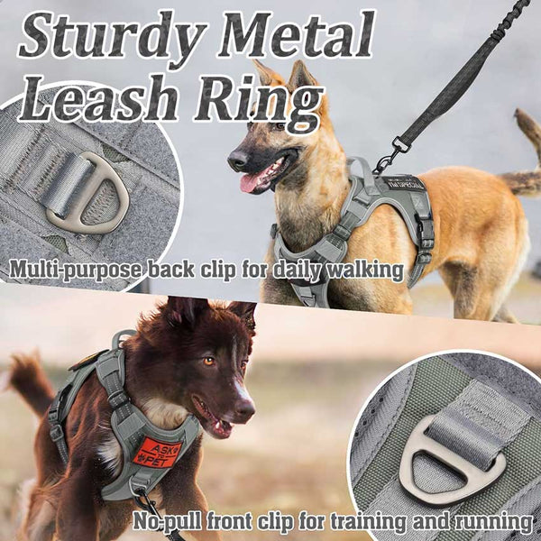 Grey Tactical Dog Harness