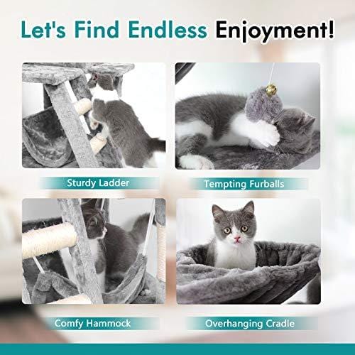 MerryBIY 39 Inch Cat Tree Large Plush Perch Cat Condo