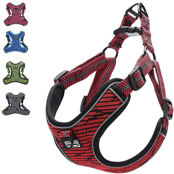MerryBIY No Pull Dog Harness Adjustable Breathable Reflective Lightweight Pet Vest Harness