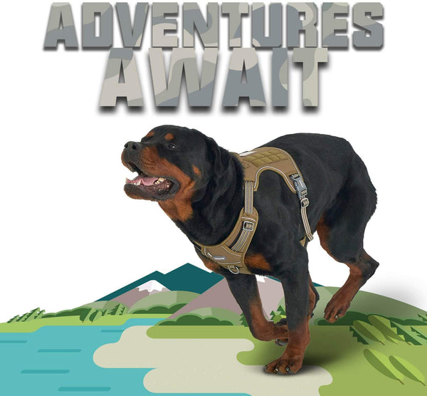 MerryBIY Tactical Dog Harness for Small Medium Large Dogs No Pull Adjustable Pet Harness