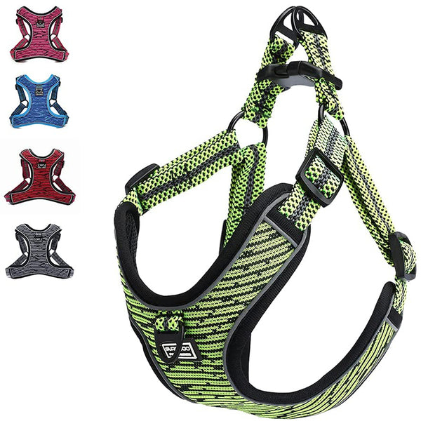 MerryBIY No Pull Dog Harness Adjustable Breathable Reflective Lightweight Pet Vest Harness