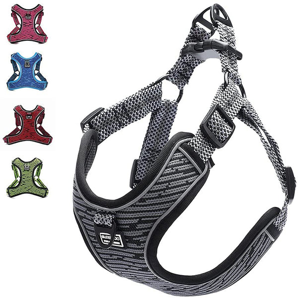MerryBIY No Pull Dog Harness Adjustable Breathable Reflective Lightweight Pet Vest Harness