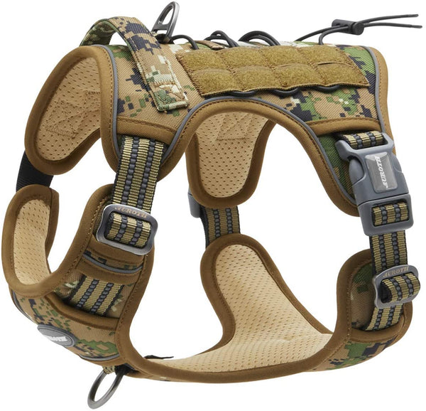 MerryBIY Tactical Dog Harness for Small Medium Large Dogs No Pull Adjustable Pet Harness