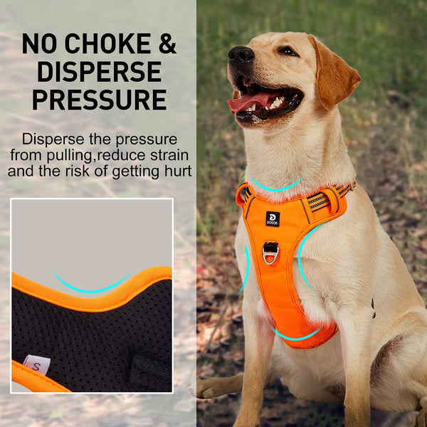 MerryBIY Dog Harness No Pull for Large Medium Dogs, Adjustable Reflective Harness Dog