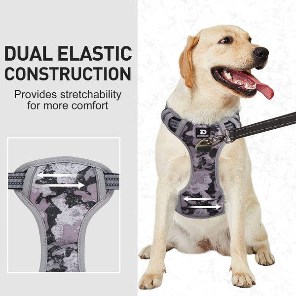 MerryBIY Dog Harness No Pull for Large Medium Dogs, Adjustable Reflective Harness Dog