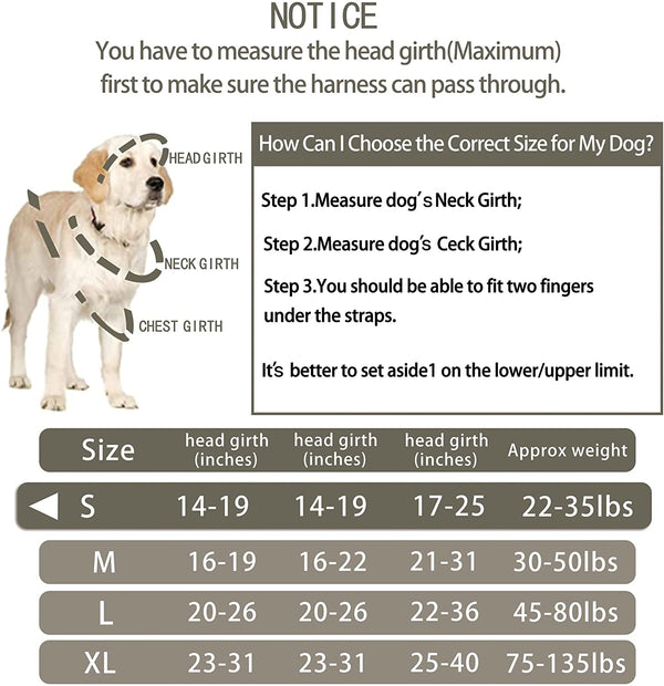 MerryBIY Tactical Service Dog Harness No Pull, Reflective Military Dog Harness with Handle