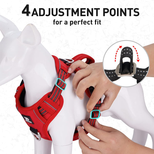 MerryBIY Dog Harness No Pull for Large Medium Dogs, Adjustable Reflective Harness Dog