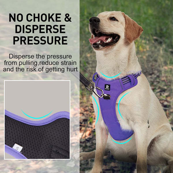 MerryBIY Dog Harness No Pull for Large Medium Dogs, Adjustable Reflective Harness Dog