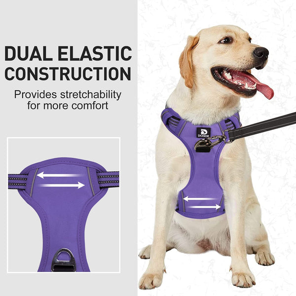 MerryBIY Dog Harness No Pull for Large Medium Dogs, Adjustable Reflective Harness Dog