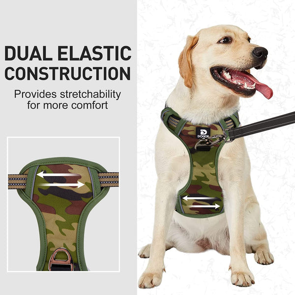 MerryBIY Dog Harness No Pull for Large Medium Dogs, Adjustable Reflective Harness Dog