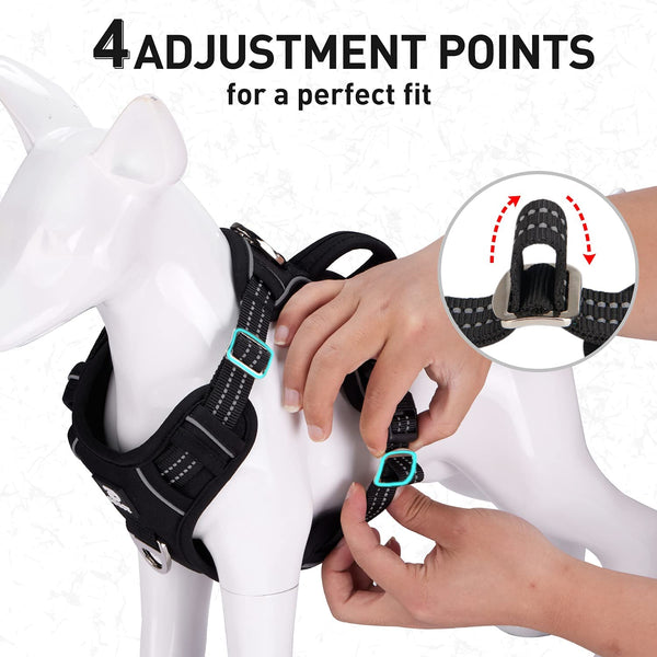 MerryBIY Dog Harness No Pull for Large Medium Dogs, Adjustable Reflective Harness Dog