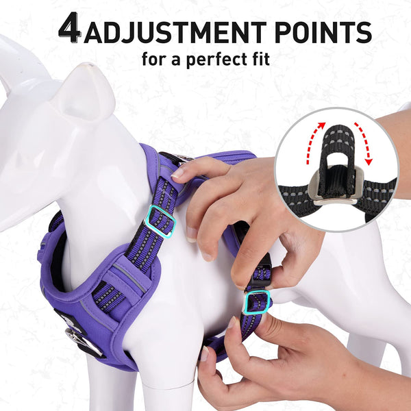 MerryBIY Dog Harness No Pull for Large Medium Dogs, Adjustable Reflective Harness Dog