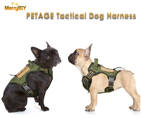 MerryBIY Tactical Service Dog Harness No Pull, Reflective Military Dog Harness with Handle