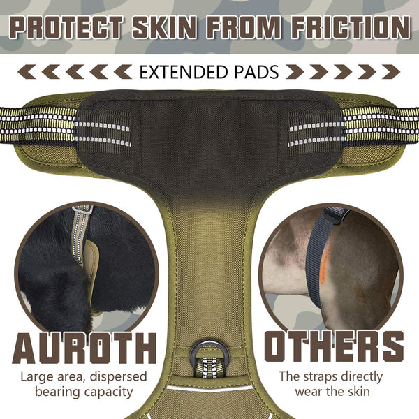 MerryBIY Tactical Dog Harness for Small Medium Large Dogs No Pull Adjustable Pet Harness