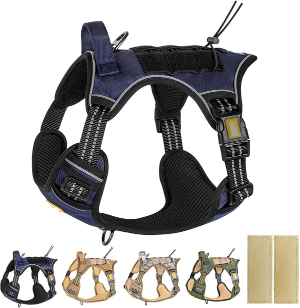 MerryBIY Tactical Service Dog Harness No Pull, Reflective Military Dog Harness with Handle