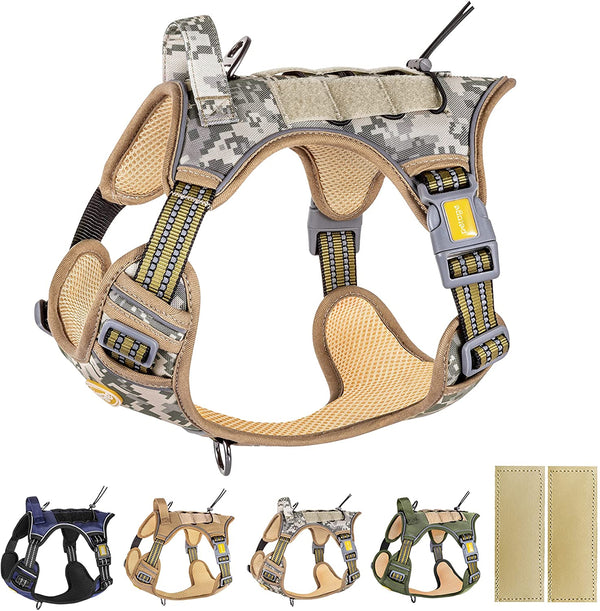 MerryBIY Tactical Service Dog Harness No Pull, Reflective Military Dog Harness with Handle