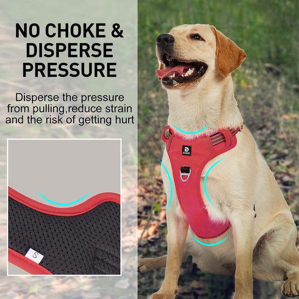 MerryBIY Dog Harness No Pull for Large Medium Dogs, Adjustable Reflective Harness Dog