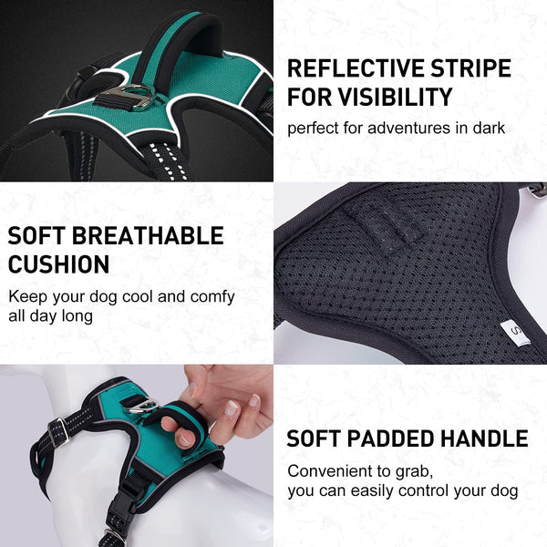 MerryBIY Dog Harness No Pull for Large Medium Dogs, Adjustable Reflective Harness Dog