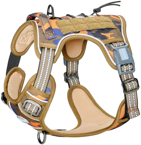 MerryBIY Tactical Dog Harness for Small Medium Large Dogs No Pull Adjustable Pet Harness