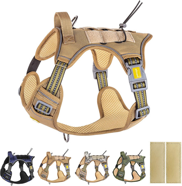 MerryBIY Tactical Service Dog Harness No Pull, Reflective Military Dog Harness with Handle
