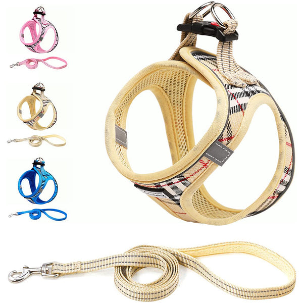 MerryBIY Dog Harness and Lead Set, Step-in Breathable Reflective Puppy Cat Dog Vest for Small Medium Dogs