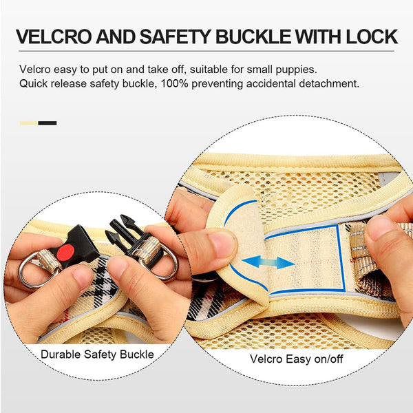 MerryBIY Dog Harness and Lead Set, Step-in Breathable Reflective Puppy Cat Dog Vest for Small Medium Dogs