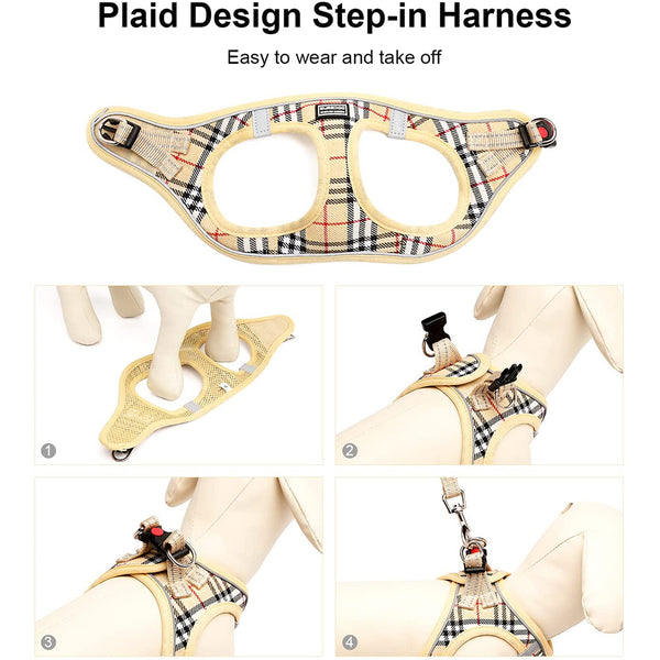 MerryBIY Dog Harness and Lead Set, Step-in Breathable Reflective Puppy Cat Dog Vest for Small Medium Dogs