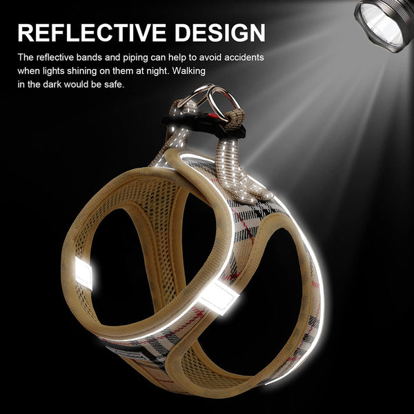 MerryBIY Dog Harness and Lead Set, Step-in Breathable Reflective Puppy Cat Dog Vest for Small Medium Dogs