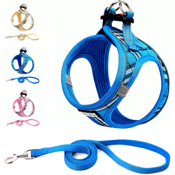 MerryBIY Dog Harness and Lead Set, Step-in Breathable Reflective Puppy Cat Dog Vest for Small Medium Dogs
