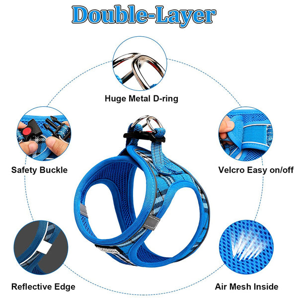 MerryBIY Dog Harness and Lead Set, Step-in Breathable Reflective Puppy Cat Dog Vest for Small Medium Dogs