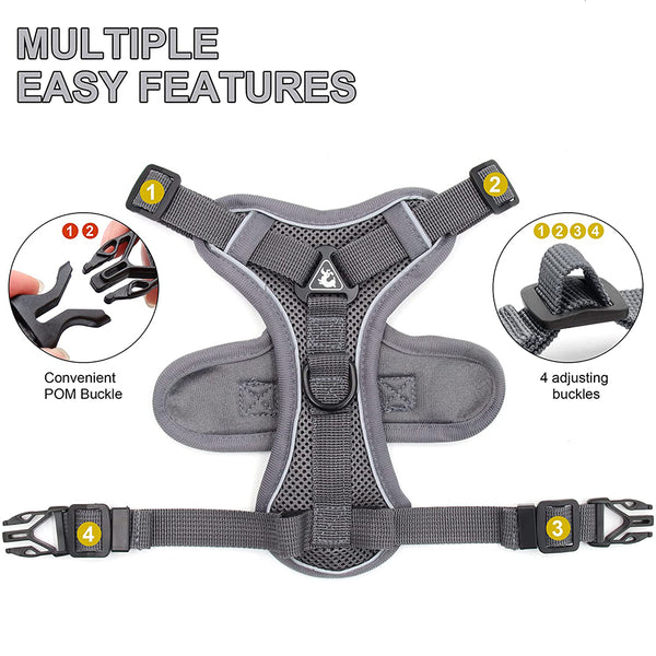 MerryBIY No Pull Small Cat Dog Harness and Leash Set, Soft Mesh Padded Puppy Harness