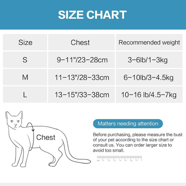 MerryBIY Cat Harness and Leash - Ultra Light Escape Proof Kitten Puppy Collar Cat Walking Jacket