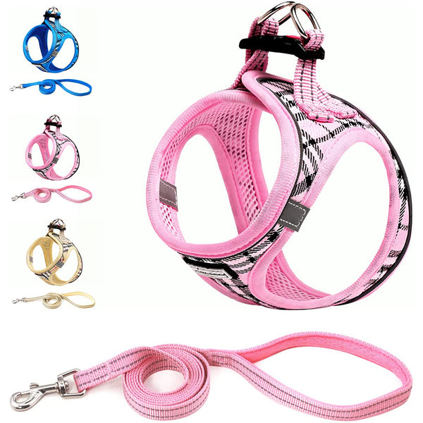 MerryBIY Dog Harness and Lead Set, Step-in Breathable Reflective Puppy Cat Dog Vest for Small Medium Dogs