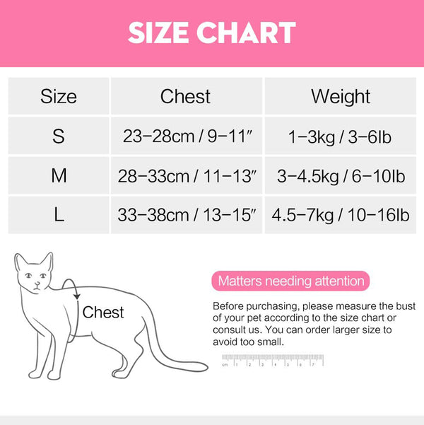 MerryBIY Cat Harness and Leash - Ultra Light Escape Proof Kitten Puppy Collar Cat Walking Jacket