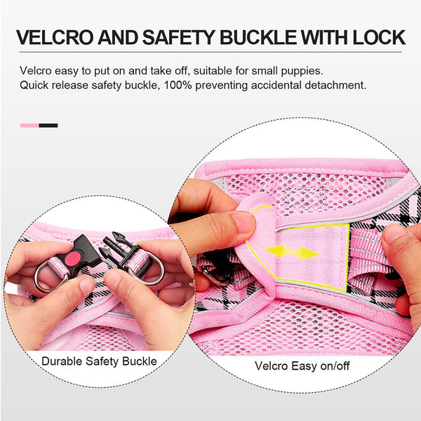 MerryBIY Dog Harness and Lead Set, Step-in Breathable Reflective Puppy Cat Dog Vest for Small Medium Dogs