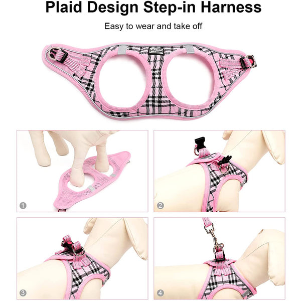 MerryBIY Dog Harness and Lead Set, Step-in Breathable Reflective Puppy Cat Dog Vest for Small Medium Dogs