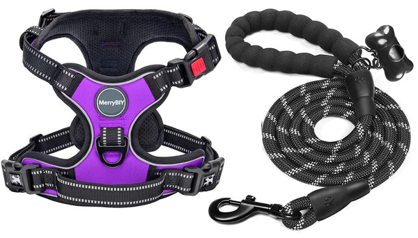 MerryBIY Dog Harness and Leash Set, Escape Proof No Pull Vest Harness