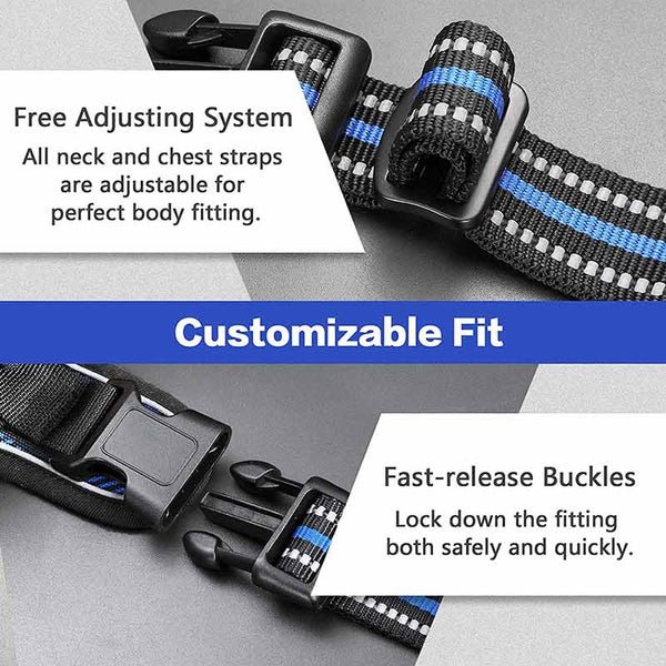 Dog Harness BLUE Black